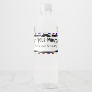Herenkapsalon Verjaardag Waterfles Labels Etiket