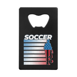Herenvoetbal Rood Wit Blauw Kredietkaart Flessenopener
