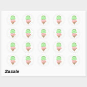 Here's The Scoop Mint Ice Cream Sweet Birthday Ronde Sticker (Vel)