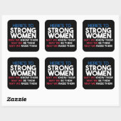 Here's to Strong Women Vierkante Sticker (Vel)