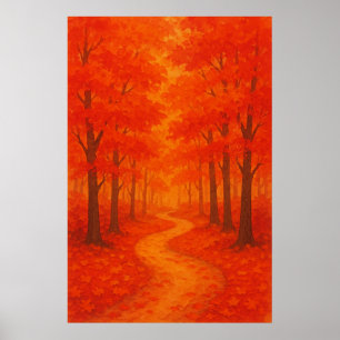 Herfst 1, Crimson Trail, seizoensgebonden afdrukke Poster