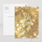 Herfst 7 keer opstaan 8 - Gold Inspirerend prijsop Briefkaart (Voorkant / Achterkant)