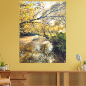 Herfst aan de rivier canvas afdruk (Insitu (Woonkamer))