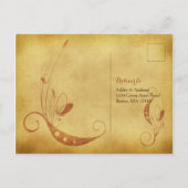  Herfst Abstracte Bloemen Huwelijk RSVP Briefkaart (Achterkant)