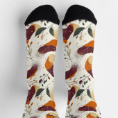 Herfst Abstracte Sokken met Bladeren en Warme Tint (Top)