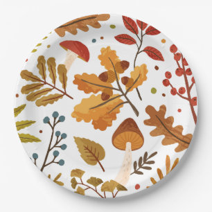 Herfst Acorn en Paddestoel Papier Bord