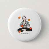 herfst. ademen ronde button 5,7 cm (Voorkant)