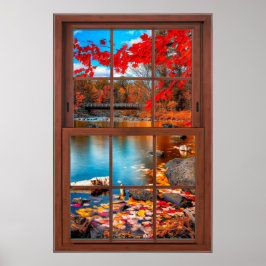 Herfst Afbeelding vensterherstel - Verlichting Poster