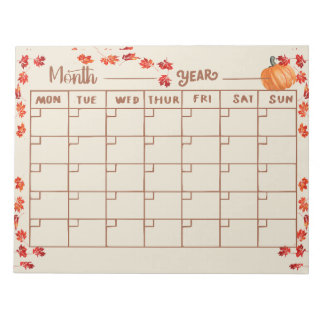 Herfst Agenda Herinneringen Notitieblok