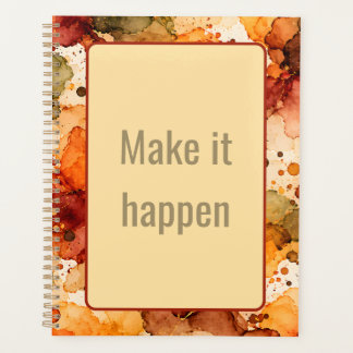 Herfst Alcohol Ink Abstract Patroon Planner