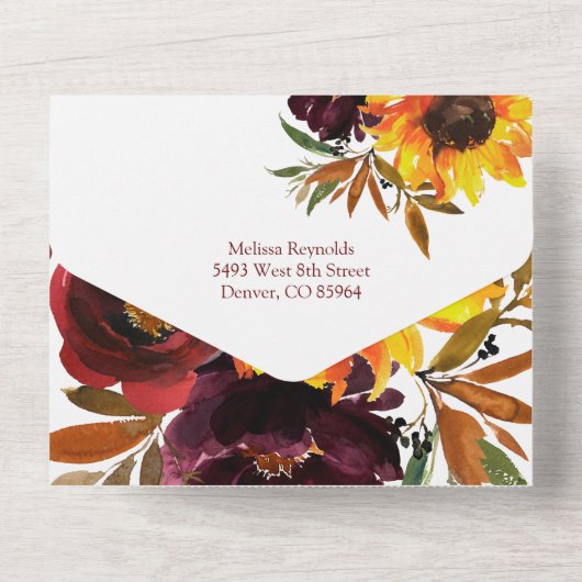 Herfst alles in één bruidsdouche uitnodiging (Achterkant)