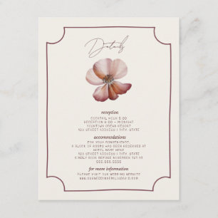 Herfst Anemoon Hand getrokken Border Wedding Detai Informatiekaartje
