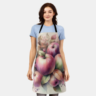 Herfst appels in pastelkleuren waterverf schilderi schort