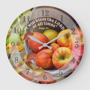 Herfst Apple Basket "Bless the Lord op elk moment" Grote Klok