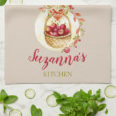 Herfst Apple Basket Personalized Kitchen Towel Theedoek (Gevouwen)