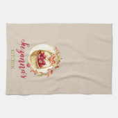 Herfst Apple Basket Personalized Kitchen Towel Theedoek (Horizontaal)