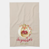 Herfst Apple Basket Personalized Kitchen Towel Theedoek (Verticaal)