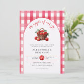 Herfst Apple Oogst Rustiek Rood Paar Baby shower Kaart (Staand voorkant)