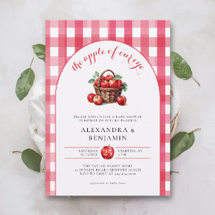 Herfst Apple Oogst Rustiek Rood Paar Baby shower Kaart