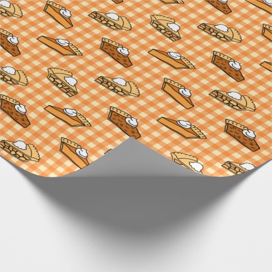 Herfst Apple Pumpkin en Pecan Pie Pattern Cadeaupapier (Hoek)