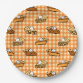 Herfst Apple Pumpkin en Pecan Pie Pattern Papieren Bordje (Voorkant)