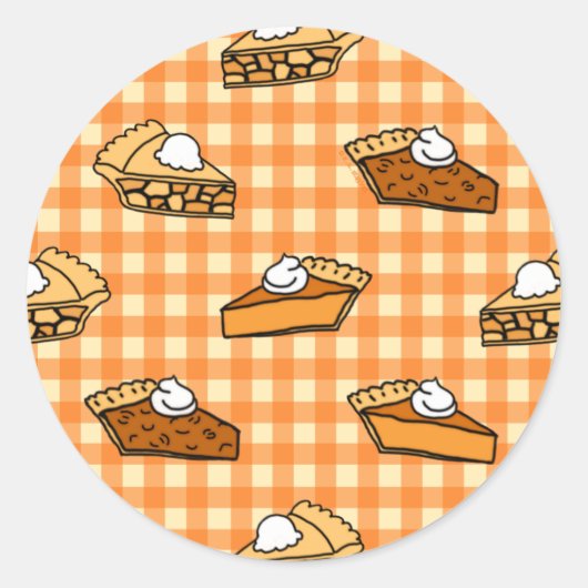 Herfst Apple Pumpkin en Pecan Pie Pattern Ronde Sticker (Voorkant)