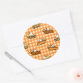 Herfst Apple Pumpkin en Pecan Pie Pattern Ronde Sticker (Envelop)