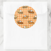 Herfst Apple Pumpkin en Pecan Pie Pattern Ronde Sticker (Tas)
