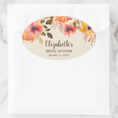 Herfst Aquarel Bloemen Bruiloftsfeest Ovale Sticker (Tas)