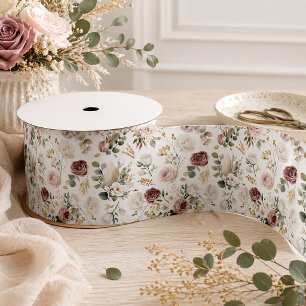 Herfst Aquarel Bloemenslint   Stof Roze & Blos Lint