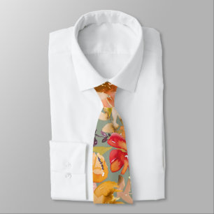 Herfst Aquarel Bloemmotief Chic Bruiloft Stropdas