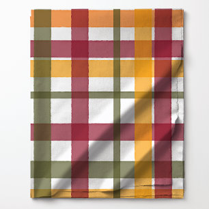Herfst Aquarel Plaid Patroon Stof