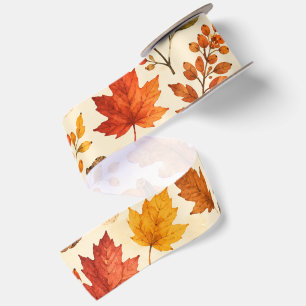 Herfst Aquarel Pompoenen, Herfstbladeren & Bos Lint
