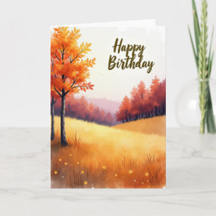 Herfst Aquarel Verjaardagskaart Kaart
