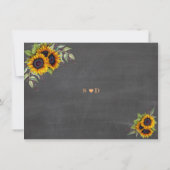 Herfst Aquarel Zonnebloemen Schoolbord Bruiloft Save The Date (Achterkant)