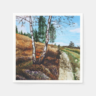 Herfst aquarelschildering servet