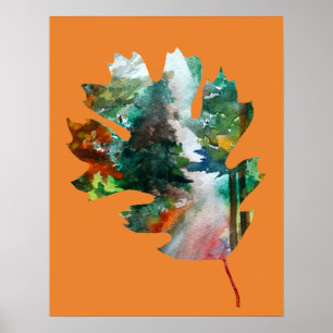 Herfst Art, Autumn Leaf Poster