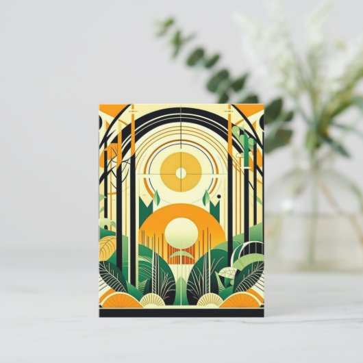 Herfst - Art Deco - AI Feestdagenkaart (Staand voorkant)