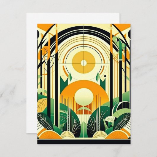 Herfst - Art Deco - AI Feestdagenkaart (Voorkant / Achterkant)