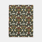Herfst Art Nouveau Cream en Goldenrod Bloemen Fleece Deken (Voorkant)