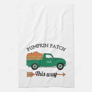 Herfst Art Pompoen Patch Oud Boerderij Truck Art Theedoek