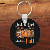 Herfst Autum is een meisje dat van Herfst houdt Sleutelhanger (Voorkant)