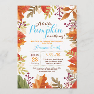 Herfst Autumn Boy Baby shower Uitnodiging