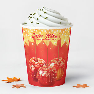Herfst Autumn Candided Apple Party Papieren Bekers