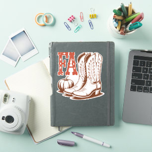 Herfst Autumn Cowgirl Pumpkin Sticker