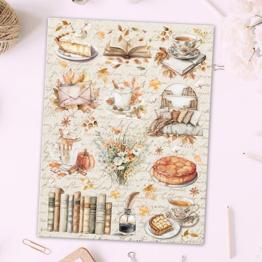  Herfst Autumn Essential Cozy Library Briefkaart