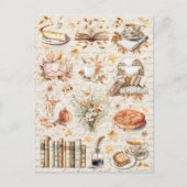  Herfst Autumn Essential Cozy Library Briefkaart (Voorkant)