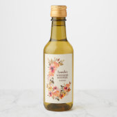 Herfst Autumn Floral Swag Mini Wijn Etiket (Voorkant)