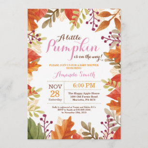 Herfst Autumn Girl Baby shower Uitnodiging