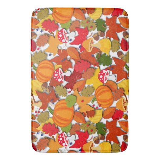 Herfst Autumn Harvest Pattern Badmat (Voorkant Verticaal)